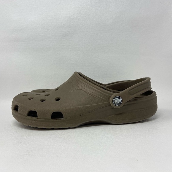 Crocs M8-9 W10-11 Brown Slip On Waterproof Outdoor Garden Sandals Clogs - Picture 3 of 15